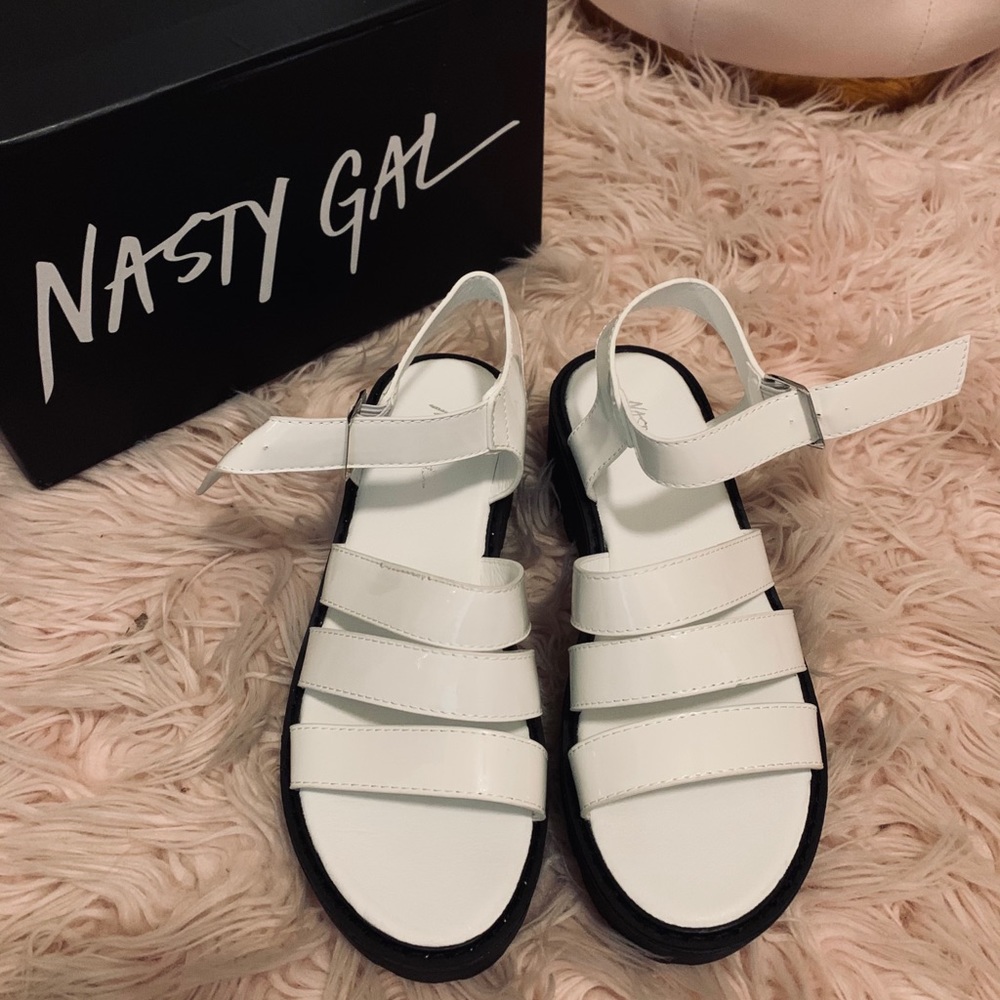 White Platform Nasty Gal sandals
